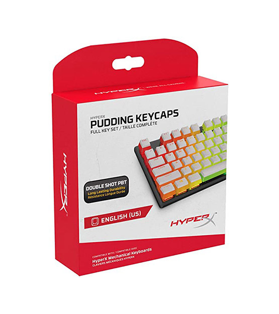 HyperX Pudding Keycaps Full Key Set White at The Gamers Lounge Shop Malta